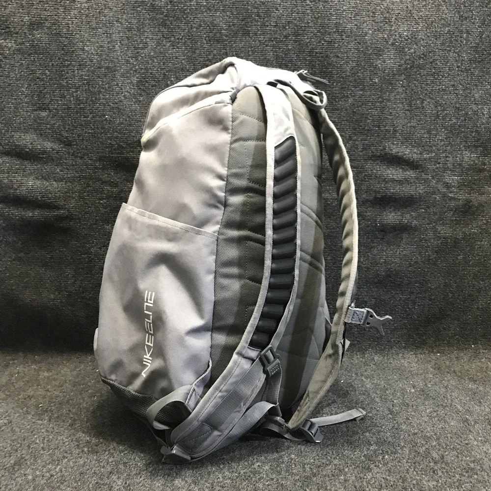 Nike BA5259-041 Hoops Elite Pro Basketball Backpack Gray/Black w/ Nike Quad Zip